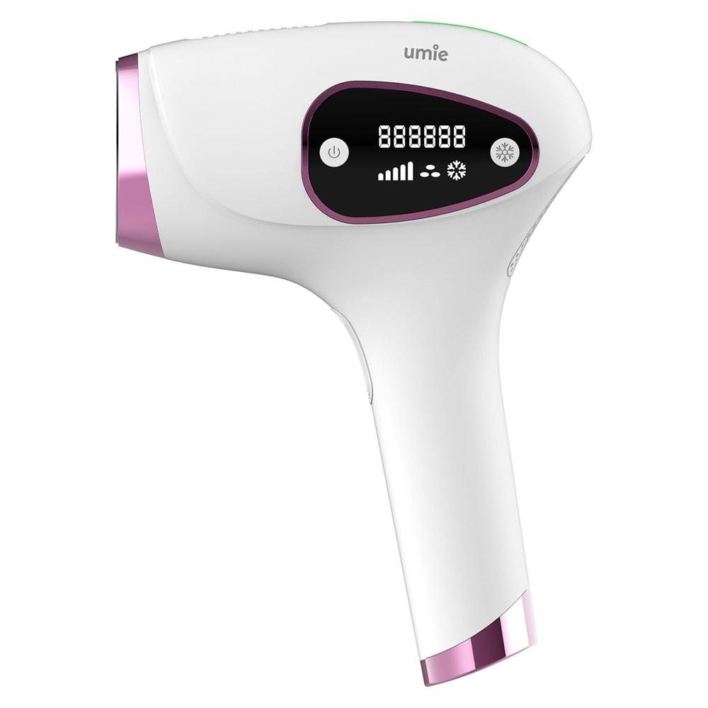 Umie IPL98 Beyaz 3 Başlık 9 Hız Kademeli IPL Lazer Epilasyon Cihazı 1 Milyon Atım Buzlu Quartz Tüp