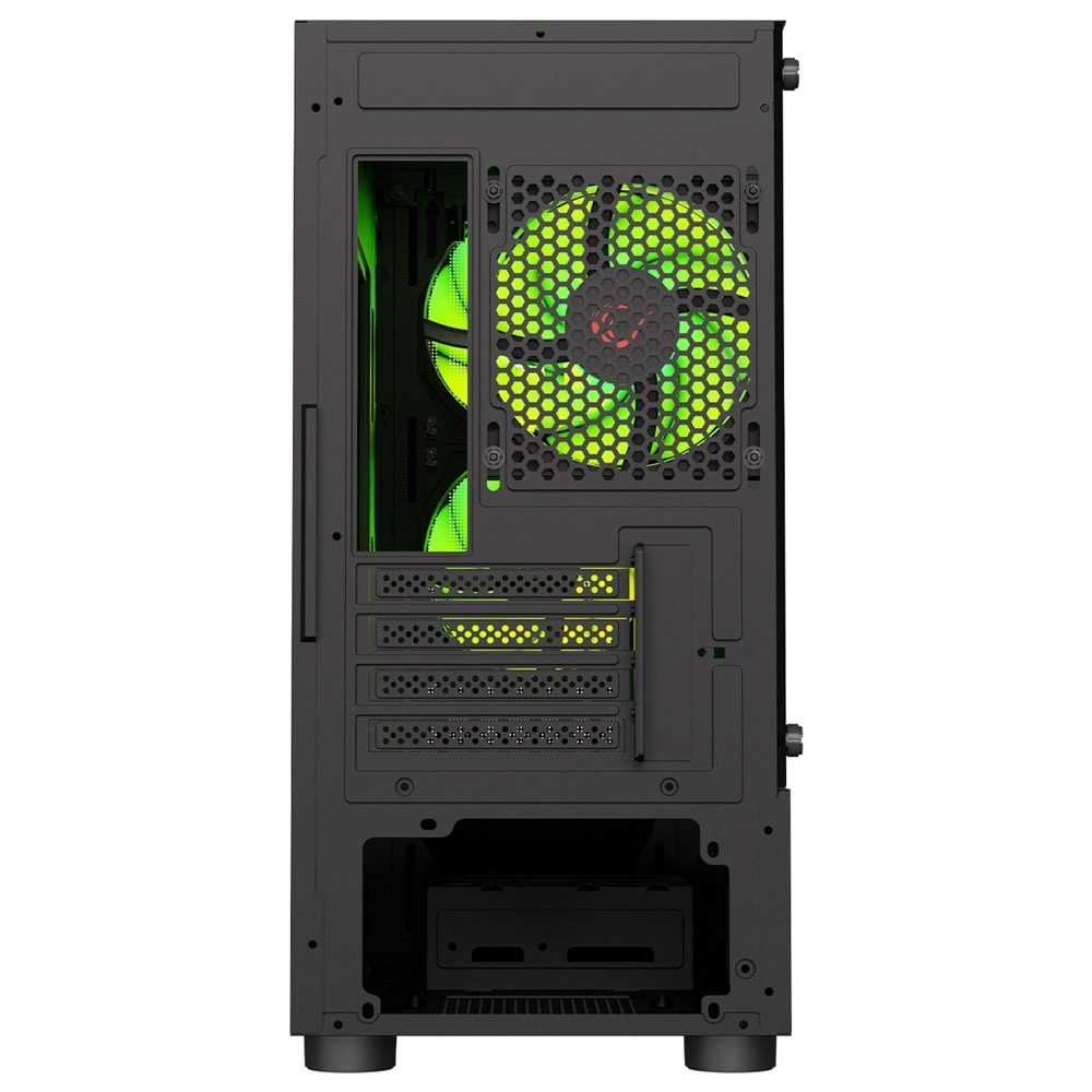 Rampage LYRA Mesh Temperli Camlı Siyah 3* 12cm RGB Fan M-ATX Mid-T Gaming Oyuncu Kasası