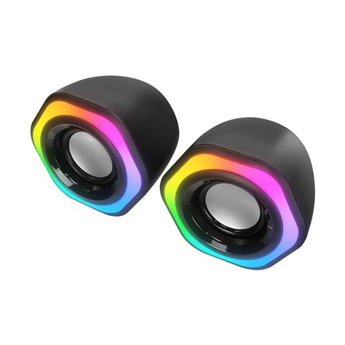MİKADO MD-176 2.0 3W*2 RGB AYDINLATMALI USB + 3.5MM USB 5V SPEAKER HOPARLÖR